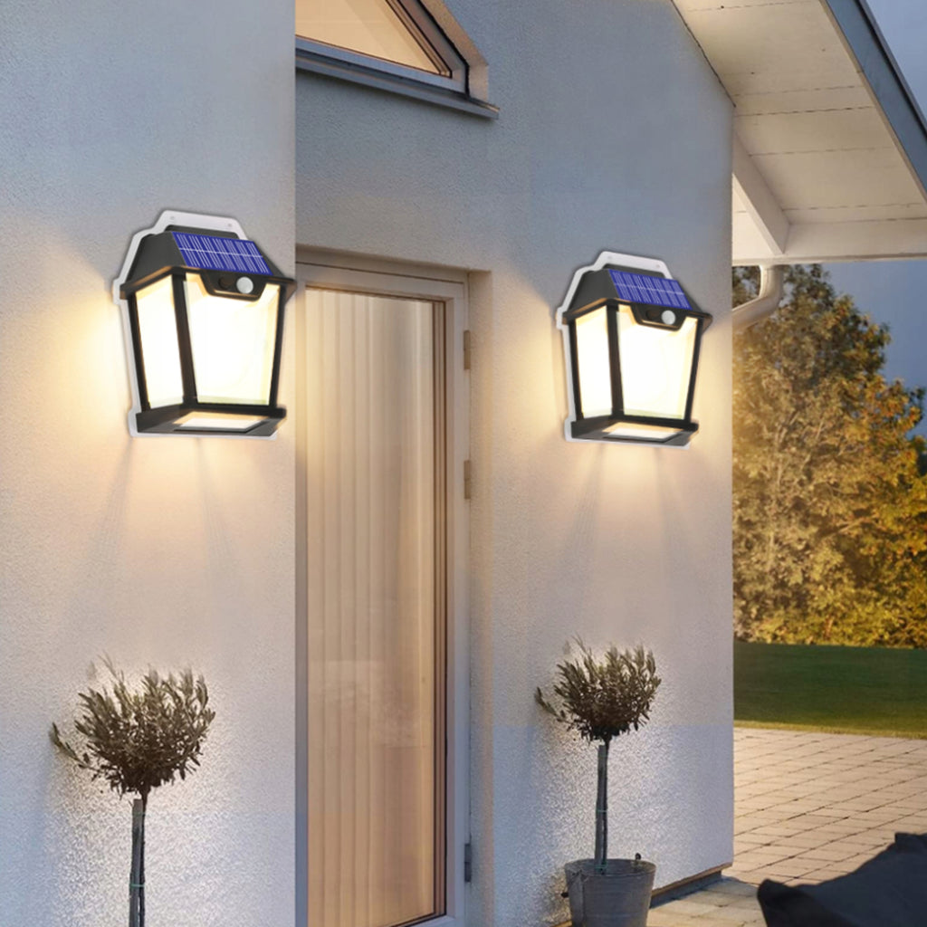 Lampa Solarna Latarnia Z Czujnikiem Zmierzchu Ruchu Elewacyjna Kinkiet