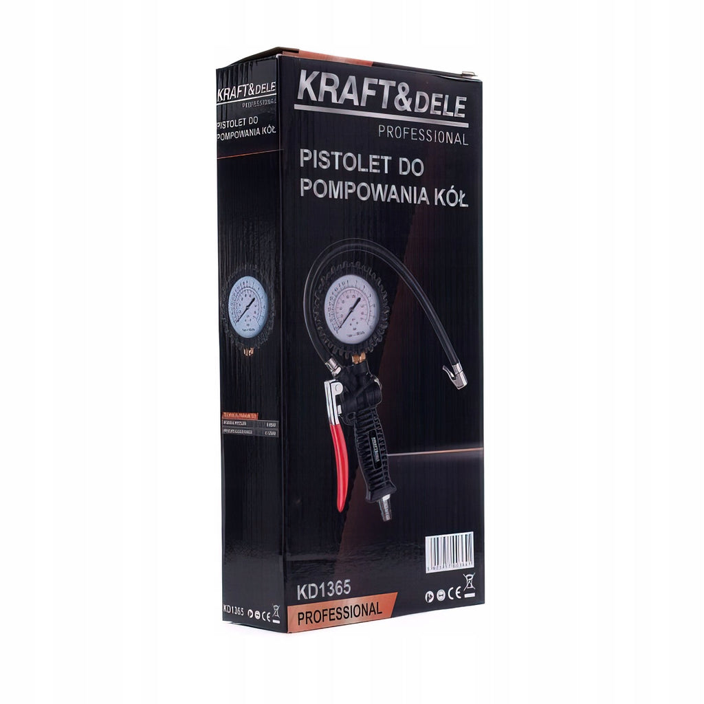 Pistolet do Pompowania Kół Opon Manometr 12 bar 1/4'' KRAFT&DELE