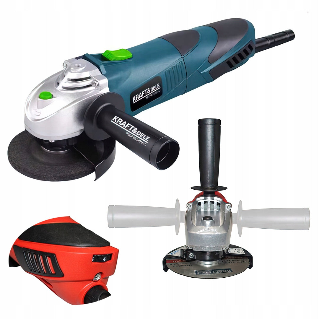 Szlifierka Flexa Kątowa Sieciowa 230V 1500W 3.000 -12.000 RPM Kraft&Dele