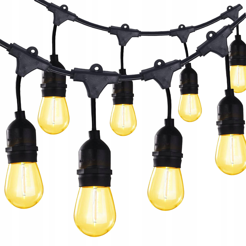 Girlanda Ogrodowa LED Świetlna Lampki Ogrodowe Łańcuch 20m x E27 Żarówka 1W