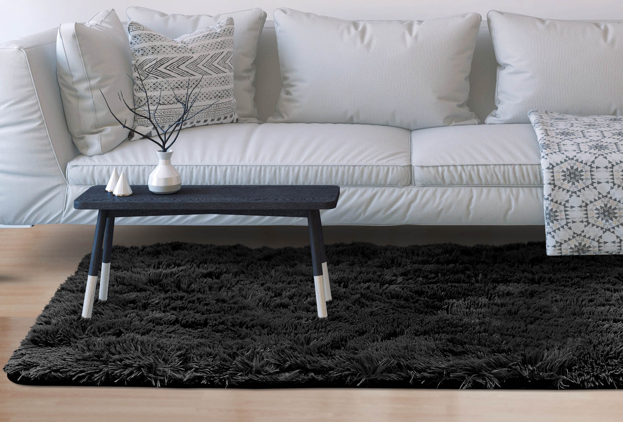 DYWAN SHAGGY ANTYSLIP 80x120 cm CZARNY