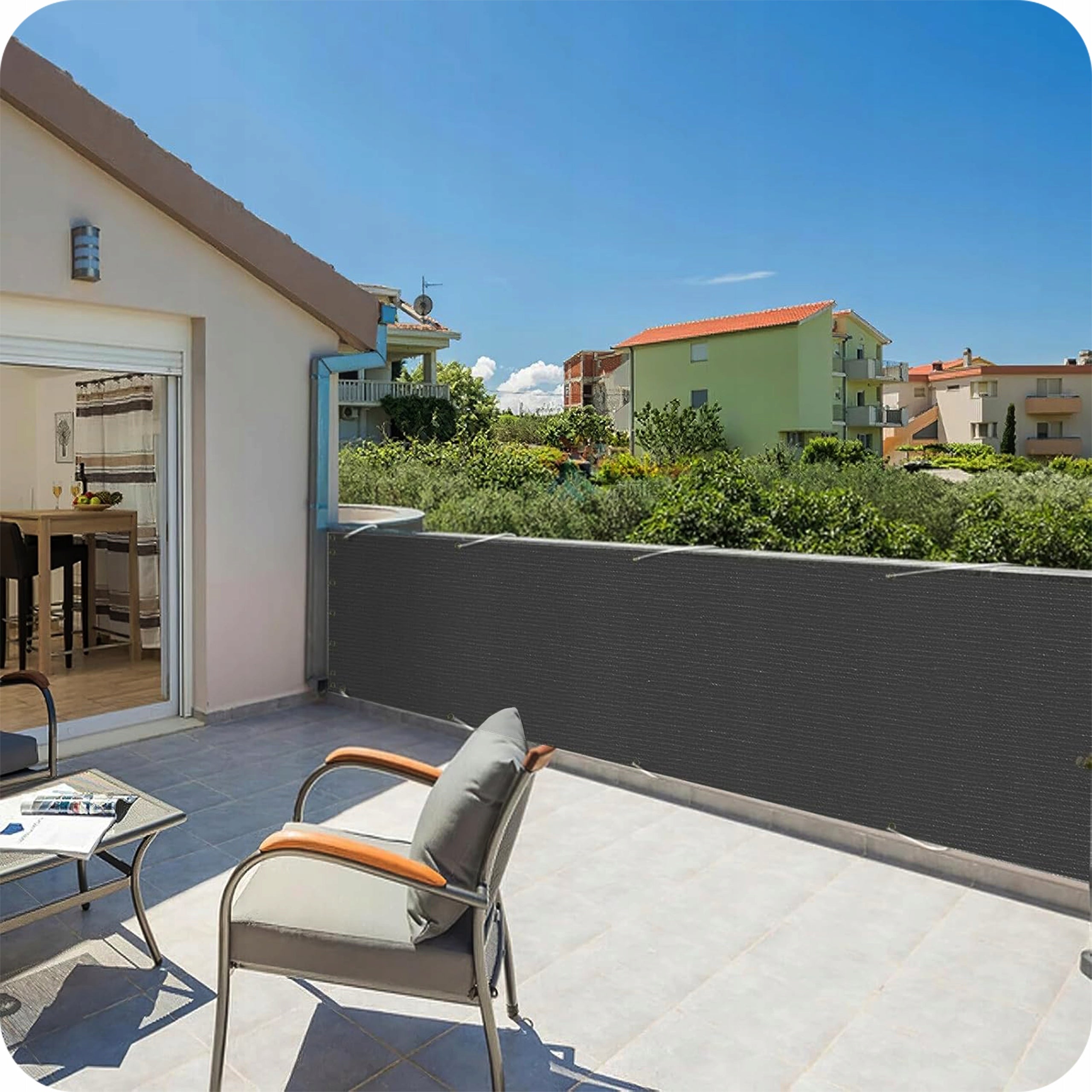 OSŁONA NA BALKON BALKONOWA TARAS SIATKA PRZECIWSŁONECZNA UV 95% 180g 1x7 m