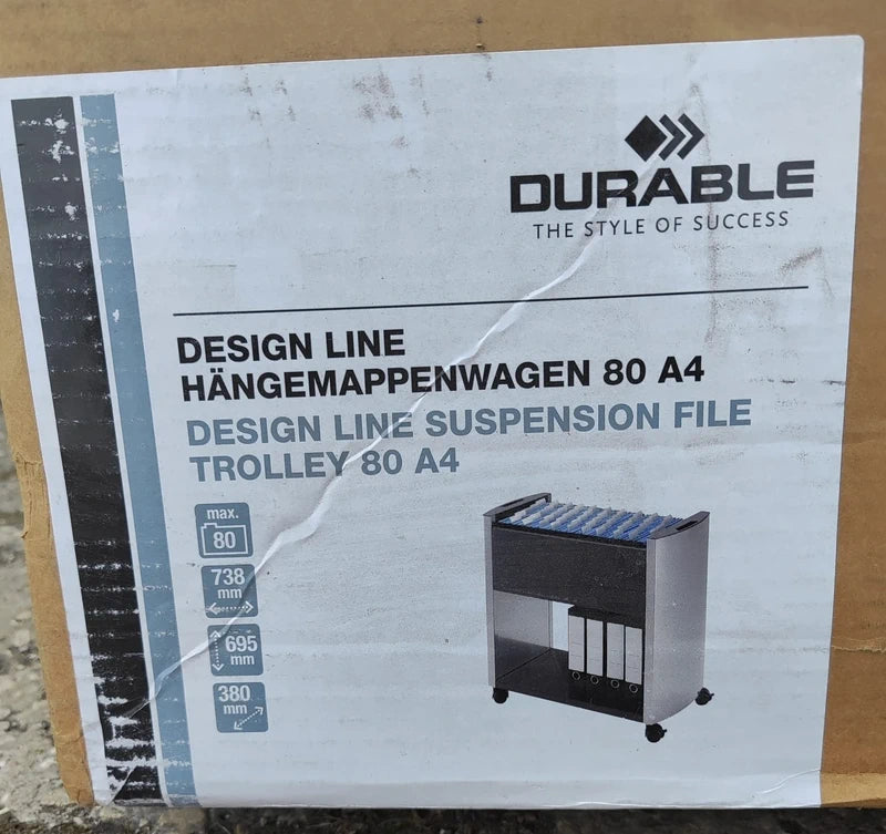 Durable Design Line wózek na dokumenty teczki wiszące A4 organizer