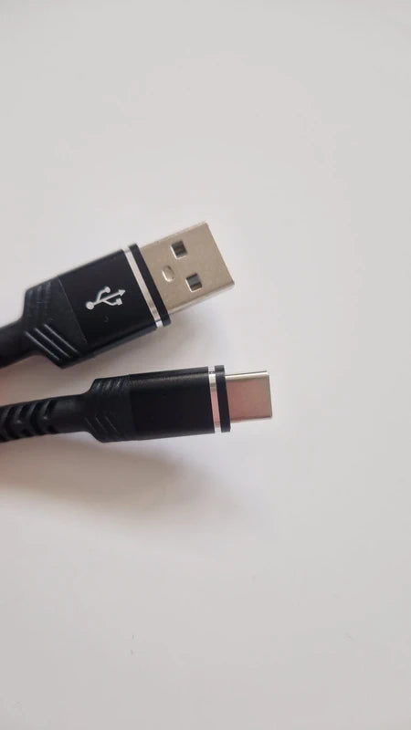 Kabel spiralny Usb-A – Usb-C czarny przewód do ładowania