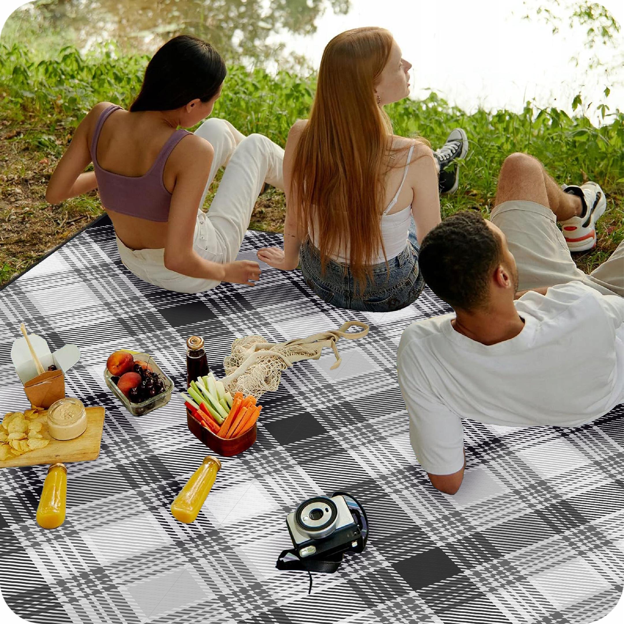 KOC PIKNIKOWY 200x200 PLAŻOWY 3 WARSTWY Z IZOLACJĄ WODOODPORNY Z UCHWYTEM