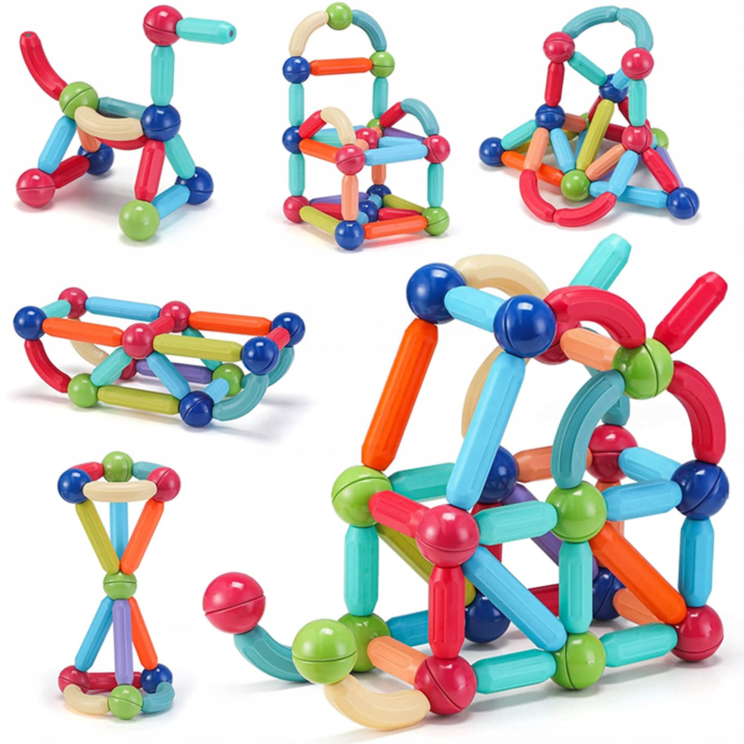 Klocki Magnetyczne Konstrukcyjne Edukacyjne Dla Dzieci Stick Patyczki 100El