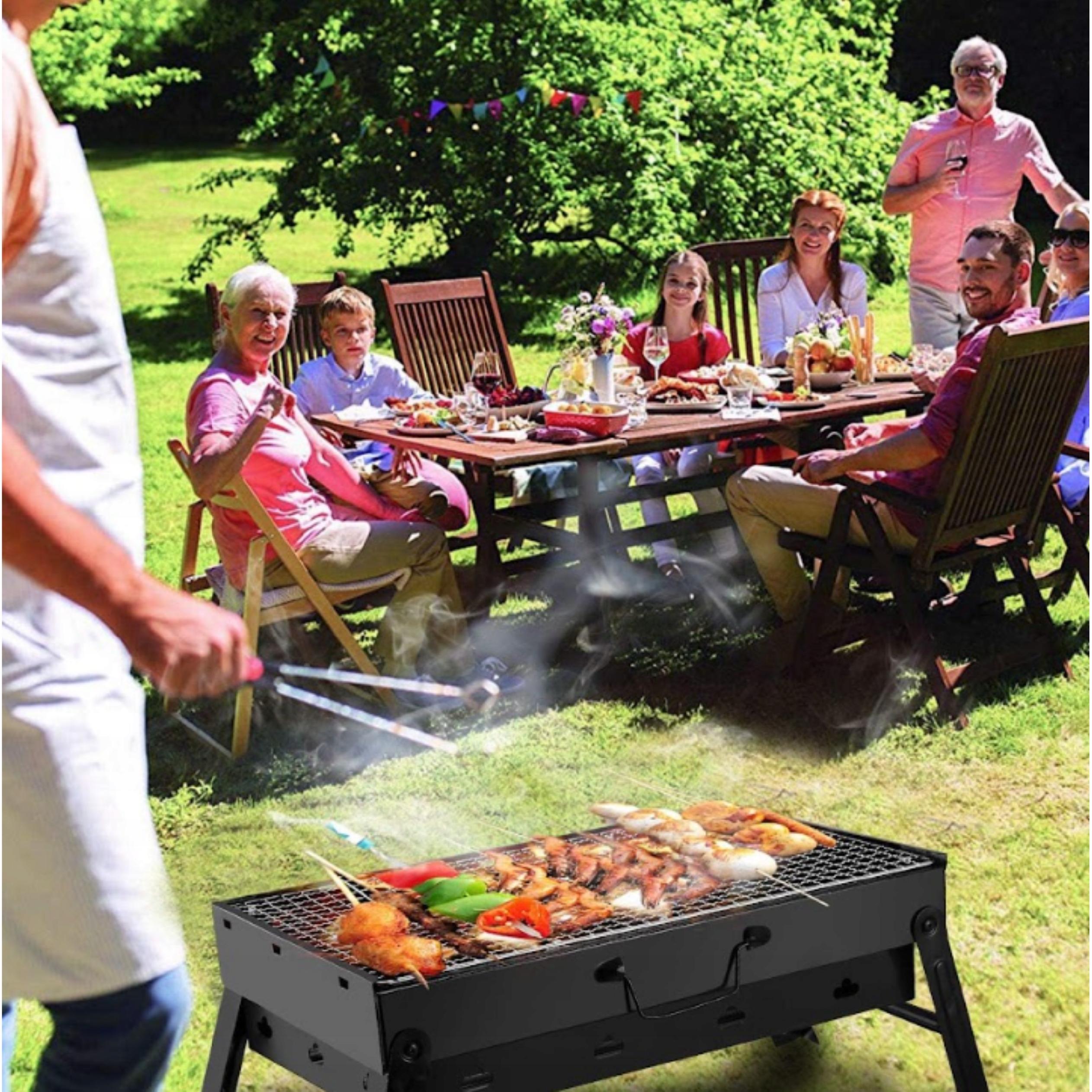 GRILL TURYSTYCZNY PRZENOŚNY WĘGLOWY SKŁADANY BBQ KEMPINGOWY WALIZKA GRIL