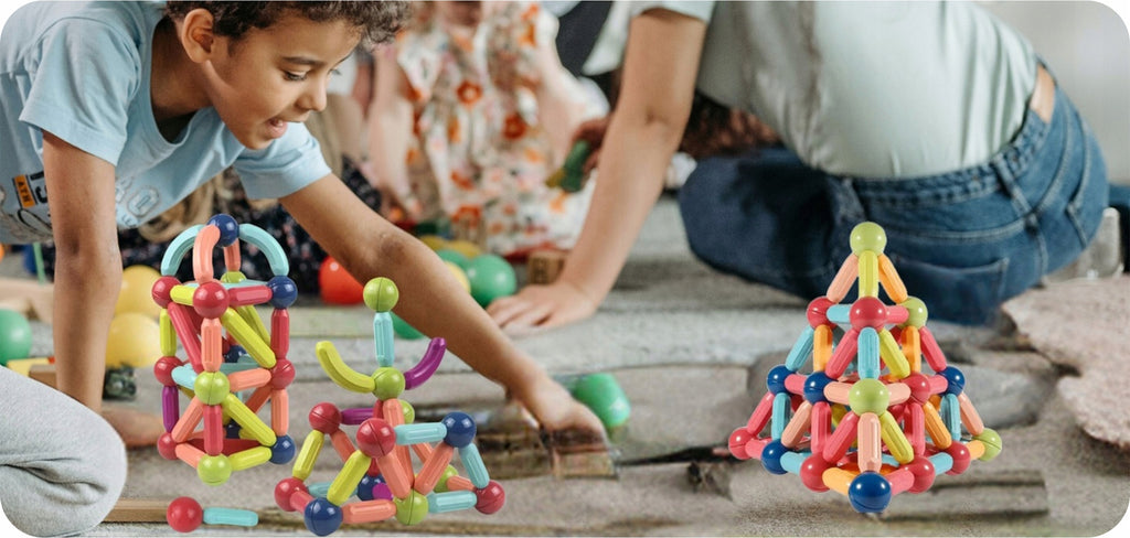 Klocki Magnetyczne Konstrukcyjne Edukacyjne Dla Dzieci Stick Patyczki 100El