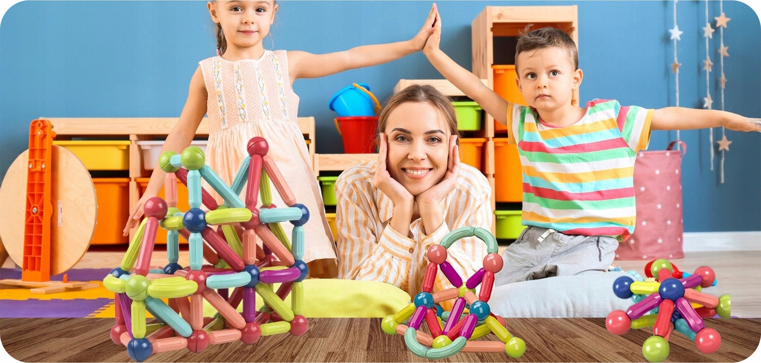 Klocki Magnetyczne Konstrukcyjne Edukacyjne Dla Dzieci Stick Patyczki 100El