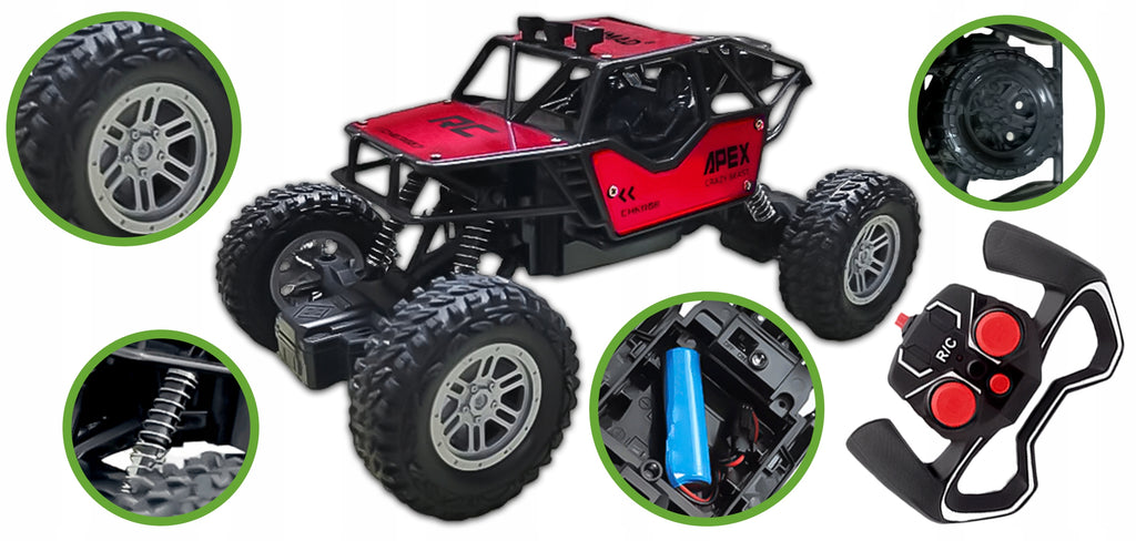 SAMOCHÓD ZDALNIE STEROWANY AUTO RC TERENOWY PILOT DUŻY + 2 AKUMULATORY 1:18