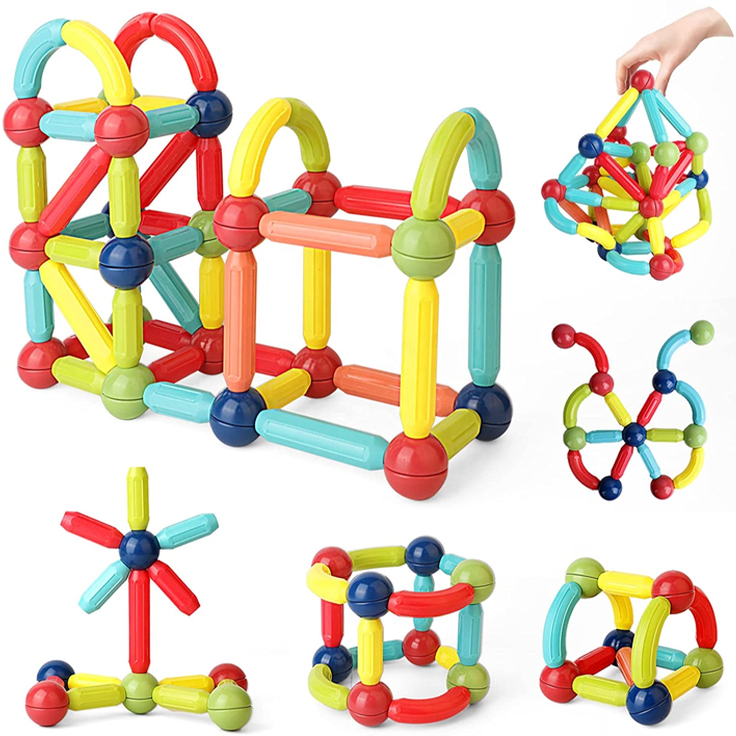 Klocki Magnetyczne Konstrukcyjne Edukacyjne Dla Dzieci Stick Patyczki 100El