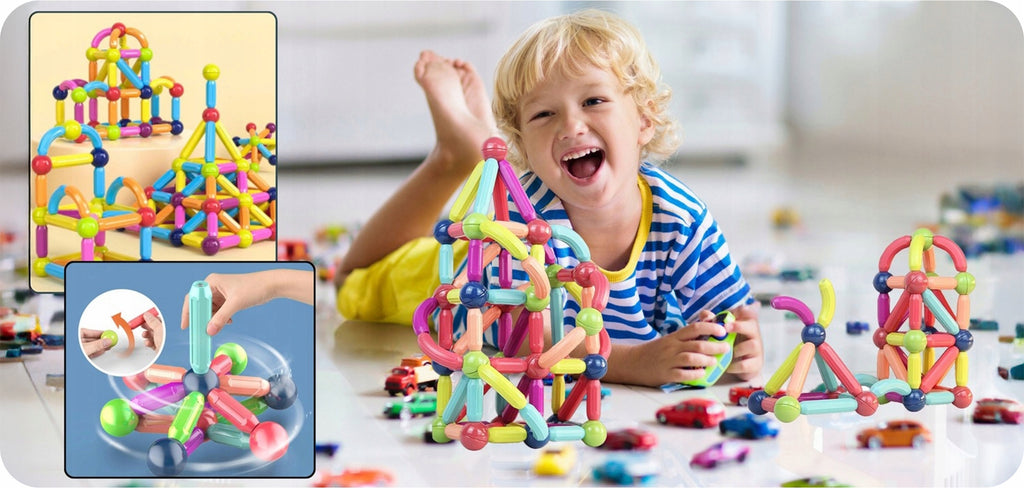 Klocki Magnetyczne Konstrukcyjne Edukacyjne Dla Dzieci Stick Patyczki 100El