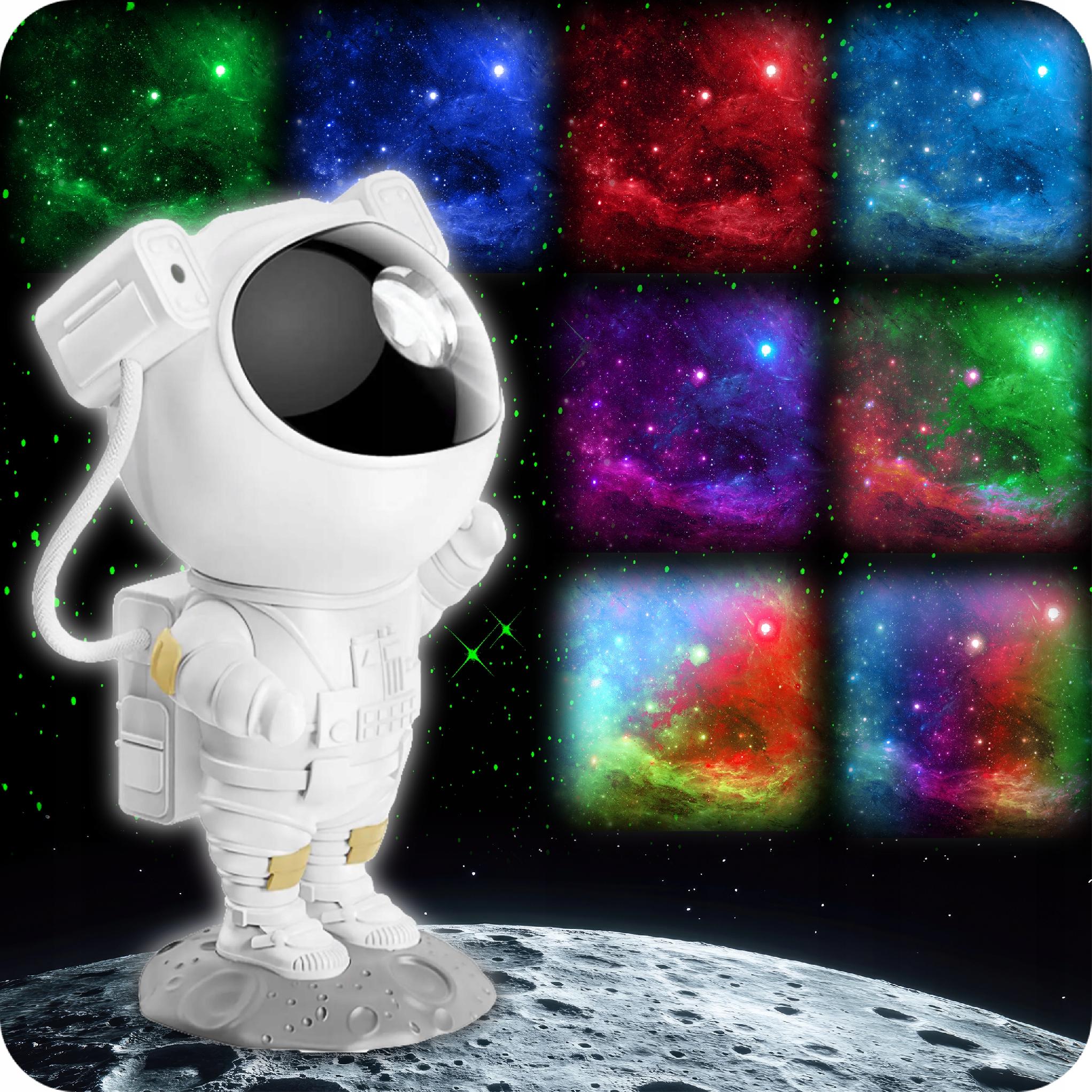 PROJEKTOR GWIAZD LAMPKA NOCNA LED ASTRONAUTA DLA DZIECI RZUTNIK PILOT 5 GEN