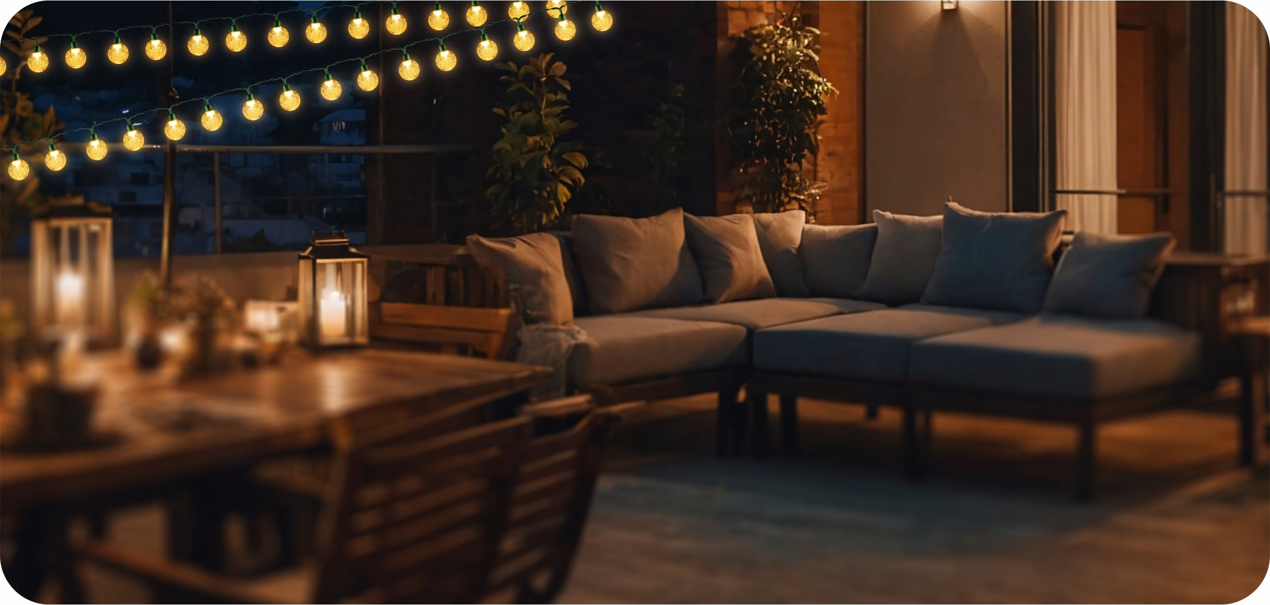 Girlanda Solarna Ogrodowa Lampki Solarne 50 x Żarówka LED na Balkon 7 m