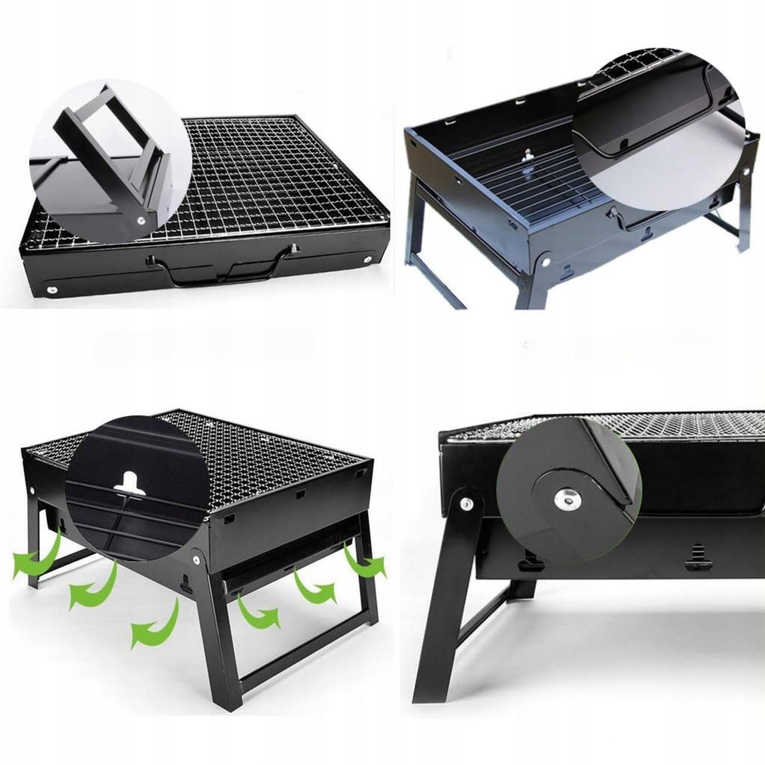 GRILL TURYSTYCZNY PRZENOŚNY WĘGLOWY SKŁADANY BBQ KEMPINGOWY WALIZKA GRIL