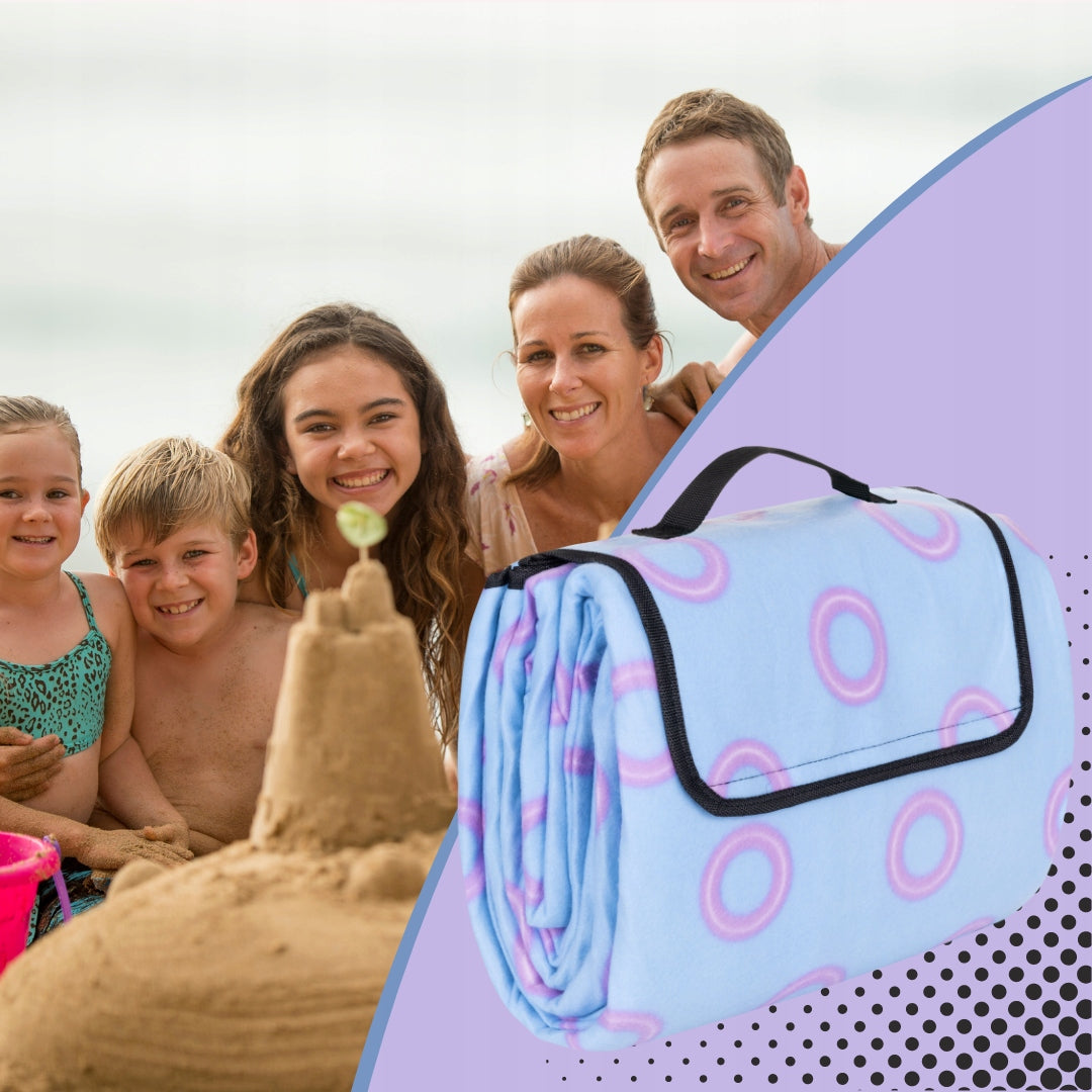 KOC PLAŻOWY PIKNIKOWY XXXL 200x200 POLAROWY TRZYWARSTWOWY Z IZOLACJĄ KOCYK