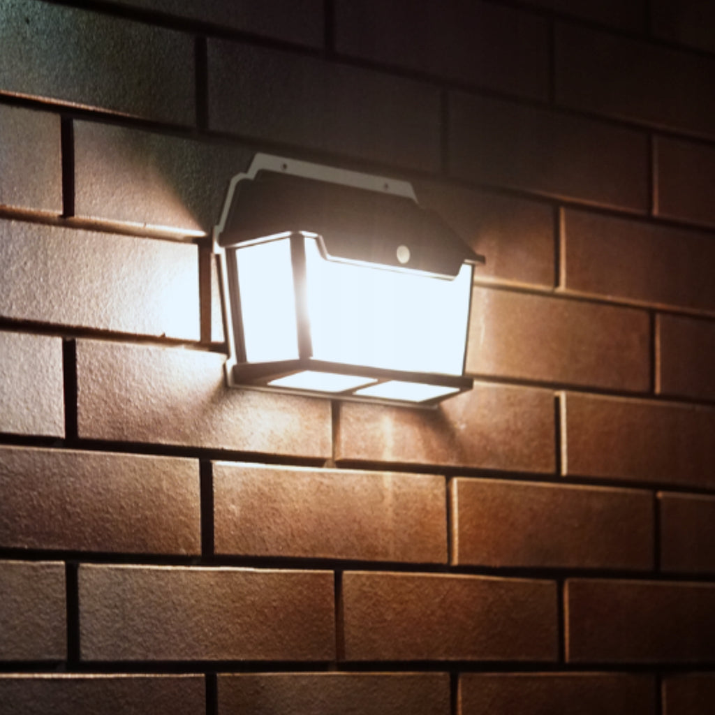 Lampa Solarna Latarnia Z Czujnikiem Zmierzchu Ruchu Elewacyjna Kinkiet 38W