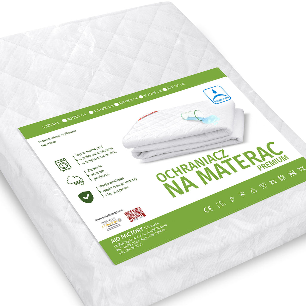 Nakładka / ochraniacz na materac wodoodporna pikowana ultradźwiękowo premium 200x220cm biała