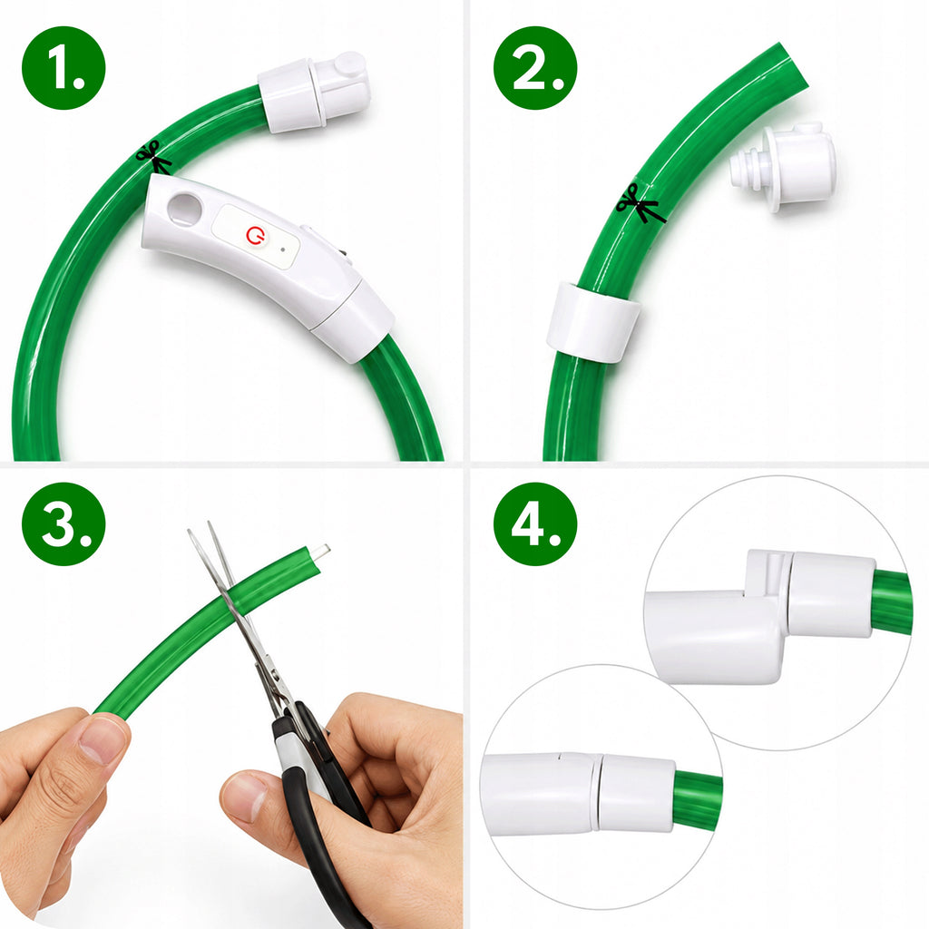 ŚWIECĄCA OBROŻA DLA PSA ZIELONA LED USB 3 TRYBY ŚWIECENIA REGULOWANA NEON