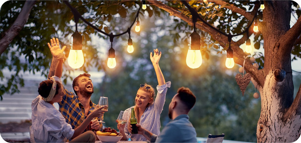 Girlanda Ogrodowa LED Świetlna Lampki Ogrodowe Łańcuch 10m xE27 Żarówka 1W