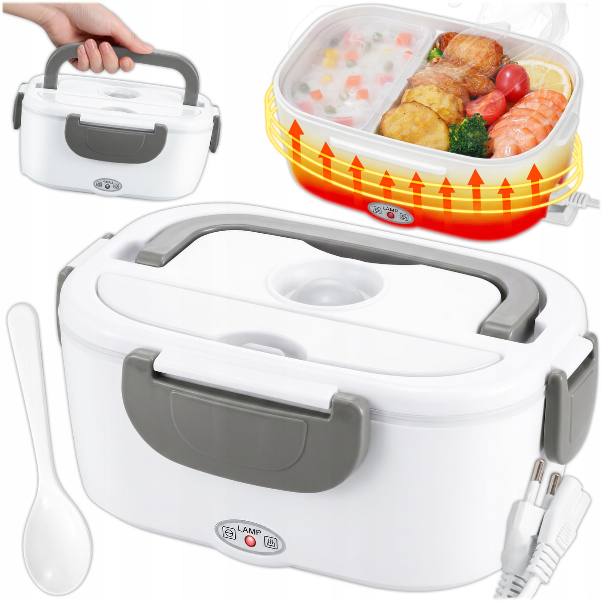 LUNCHBOX ELEKTRYCZNY PODGRZEWACZ DO JEDZENIA OBIADU ŚNIADANIÓWKA 40W 1,05L