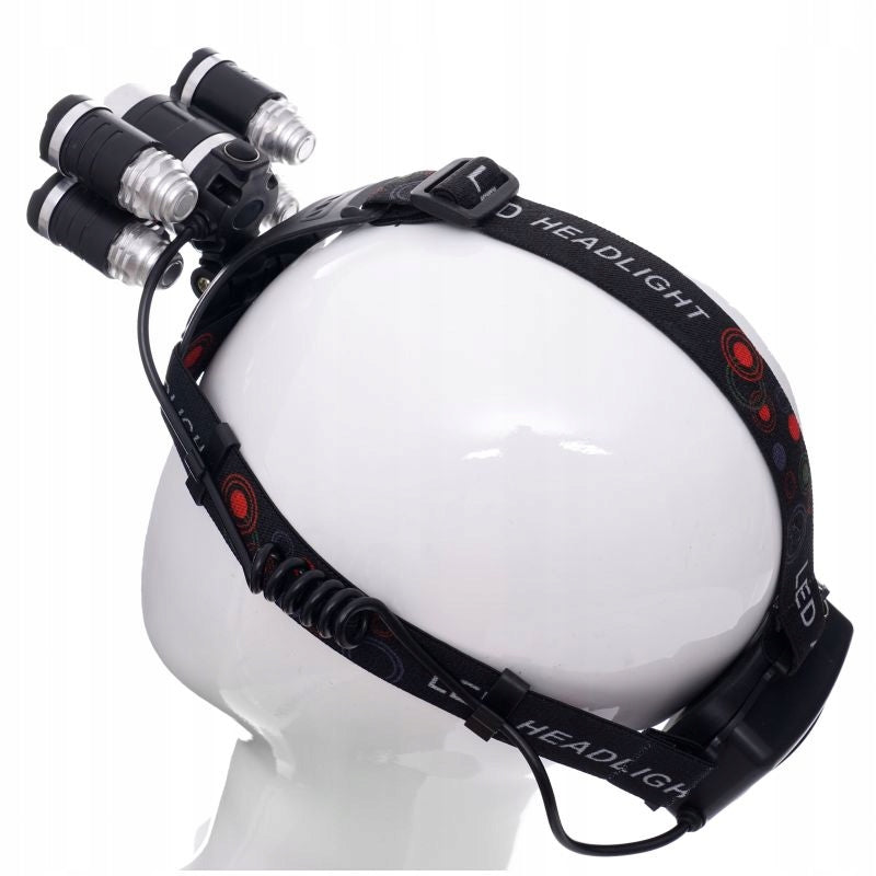 LATARKA CZOŁOWA CZOŁÓWKA LAMPKA T6 LED AKUMULATOROWA 5 DIOD KD1247