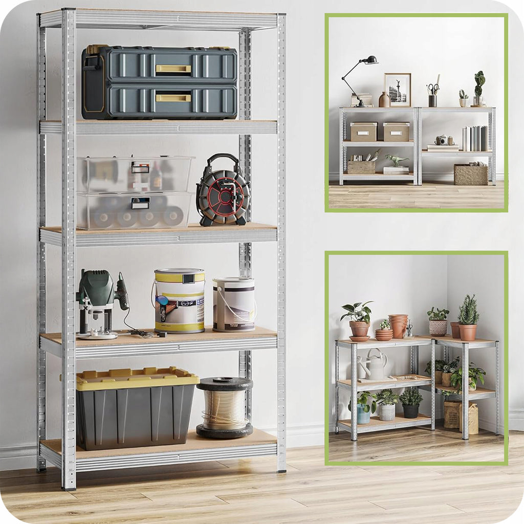 REGAŁ MAGAZYNOWY METALOWY DO GARAŻU PIWNICY 5 PÓŁEK 180x90x40 cm 875 kg