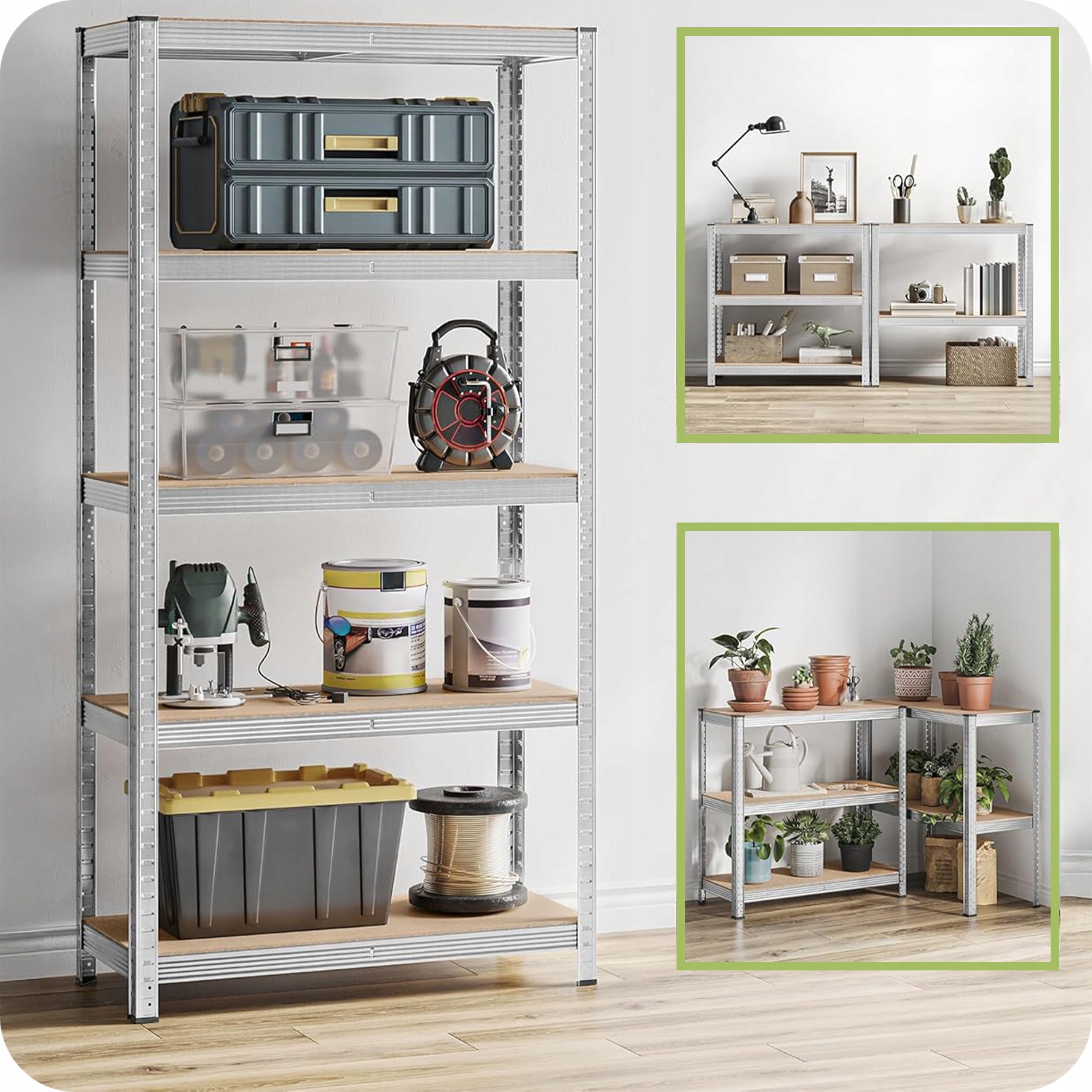 REGAŁ MAGAZYNOWY METALOWY DO GARAŻU PIWNICY 5 PÓŁEK 180x90x40 cm 875 kg
