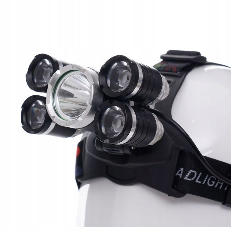 LATARKA CZOŁOWA CZOŁÓWKA LAMPKA T6 LED AKUMULATOROWA 5 DIOD KD1247