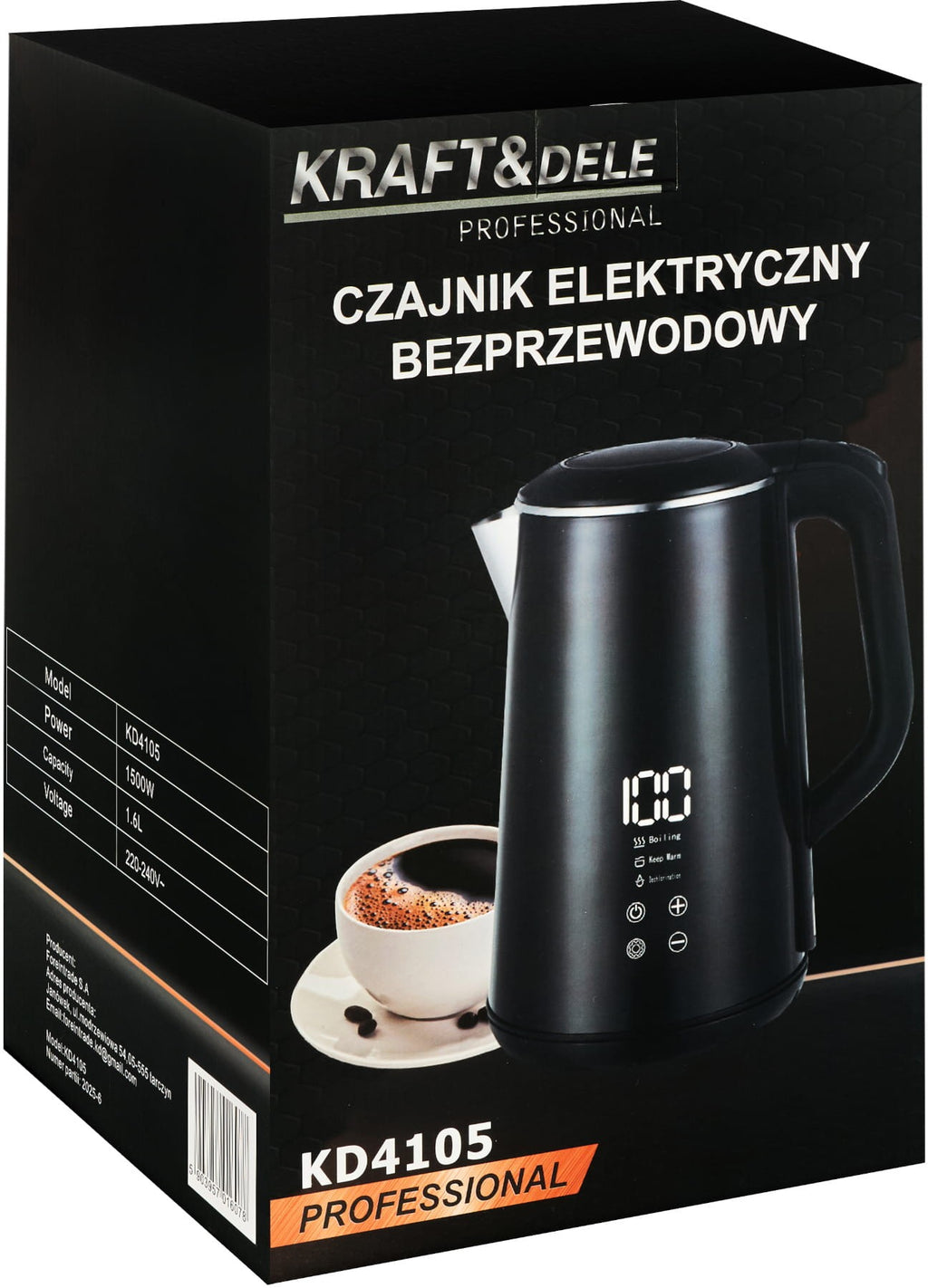 Czajnik Elektryczny z regulacją temperatury 1,6L 1500W KD4105