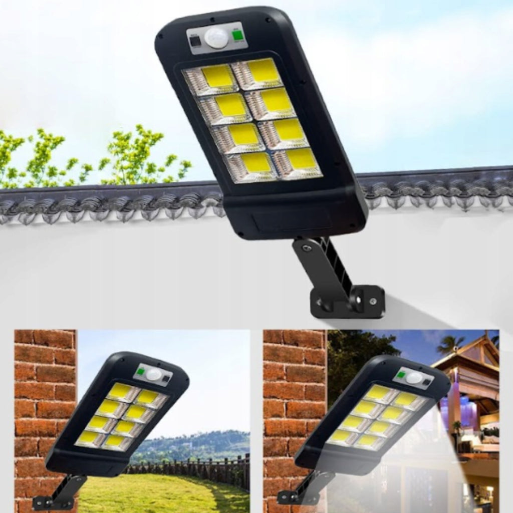 Lampa Solarna Led Z Czujnikiem Ruchu I Zmierzchu Zewnętrzna + Pilot