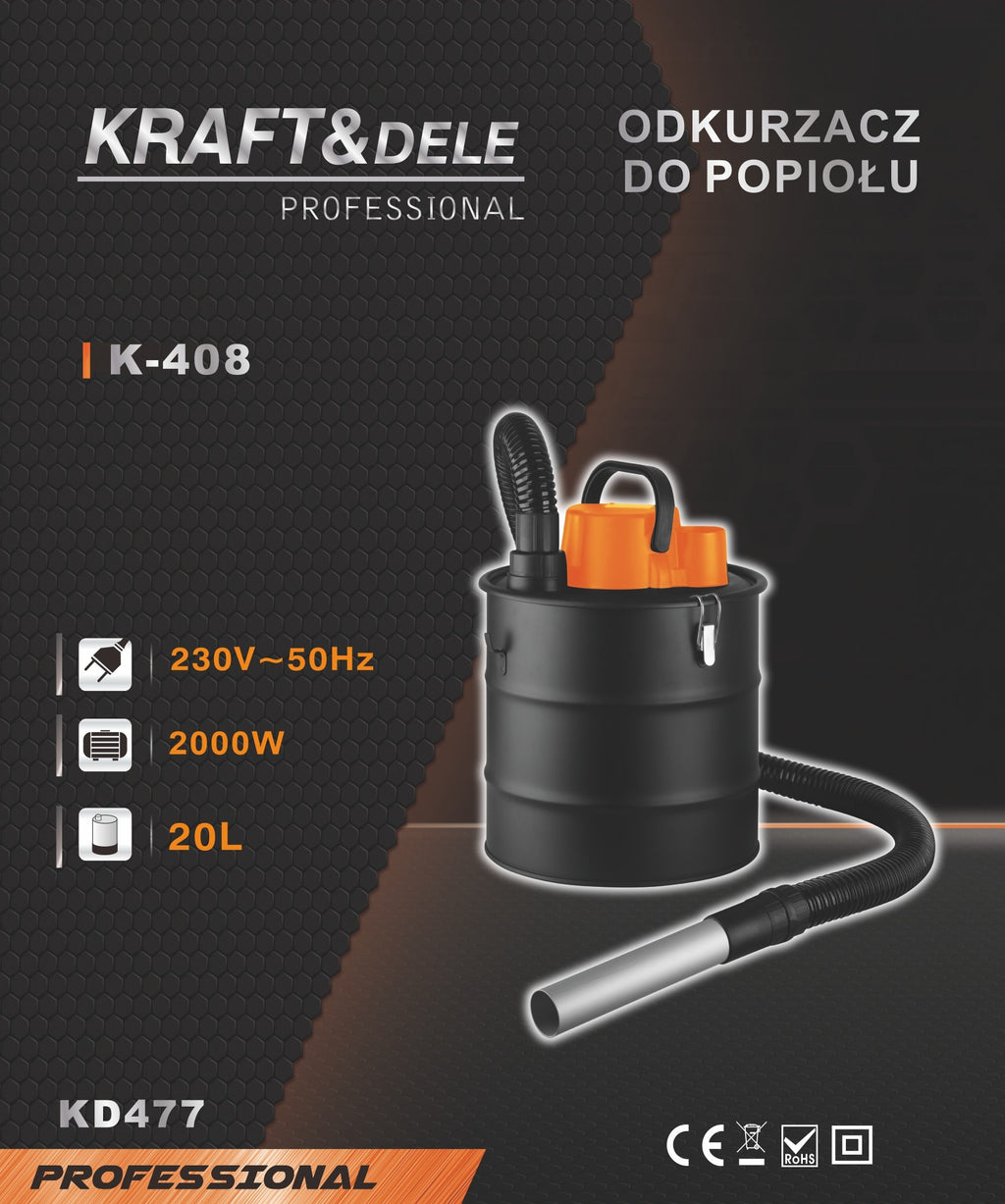 Odkurzacz do popiołu 2000W 20L KD477