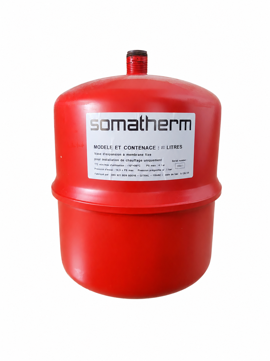 Naczynie przeponowe SOMATHERM 12L do CO | 4 bar | Gwint 3/4”