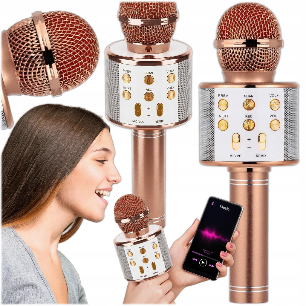 MIKROFON BEZPRZEWODOWY DLA DZIECI KARAOKE Z GŁOŚNIKIEM BLUETOOTH USB MIX