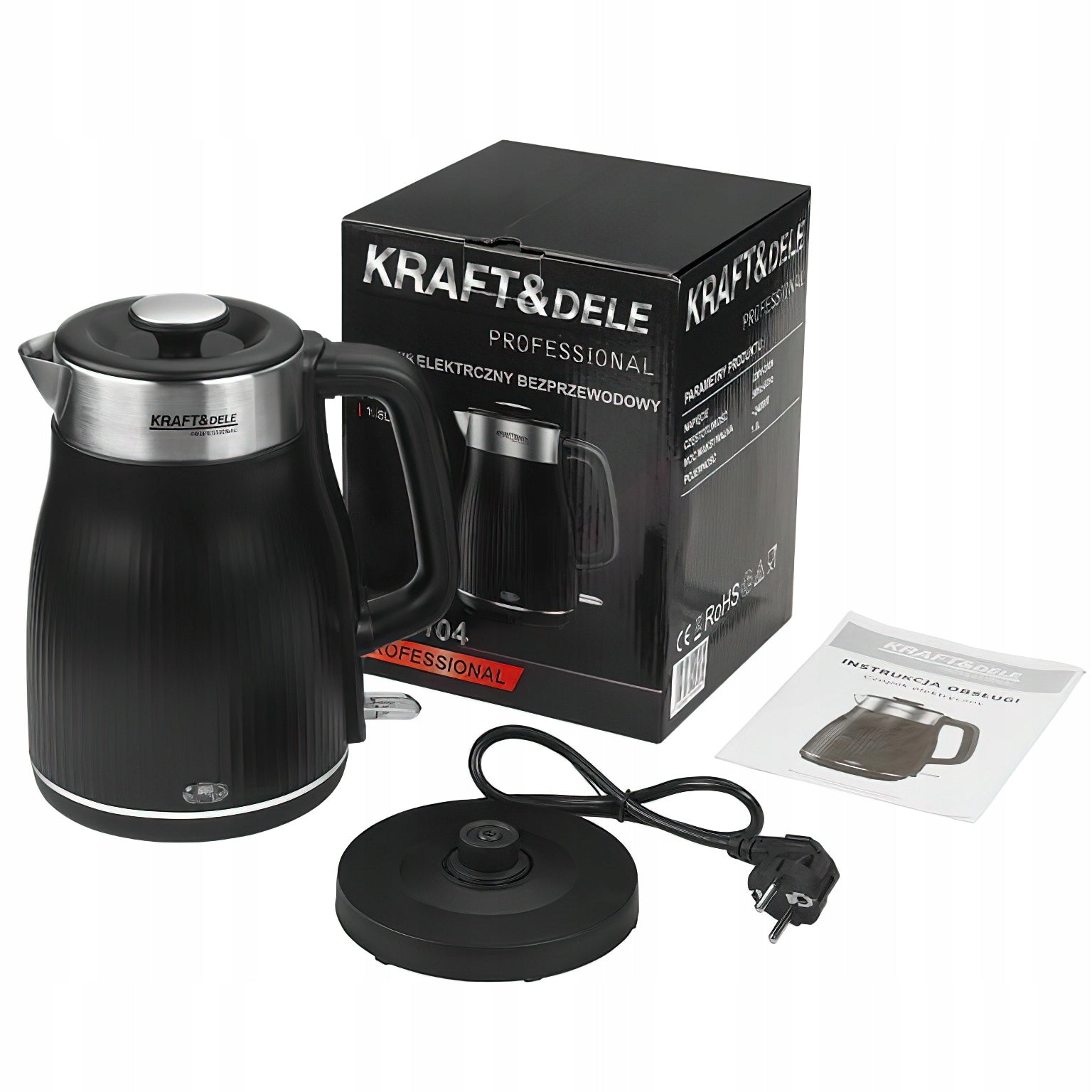 Czajnik Elektryczny 1,8L 2400W 230V Stal Nierdzewna Kraft&Dele