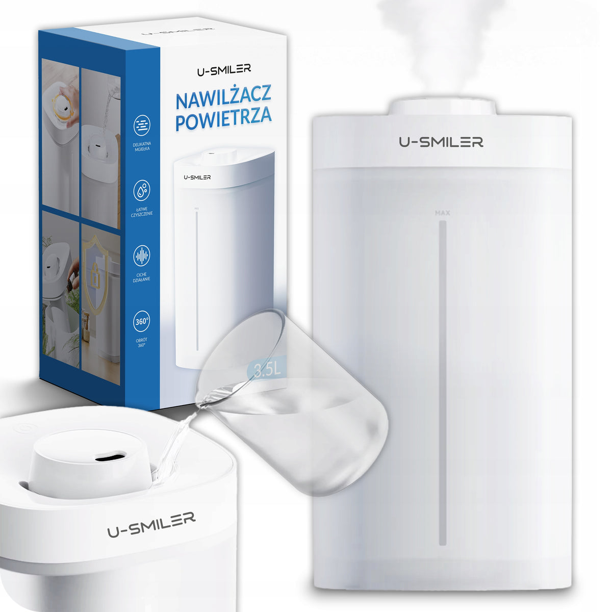 Nawilżacz Powietrza Dyfuzor Ultradźwiękowy JONIZATOR Aromaterapia CICHY 3.5