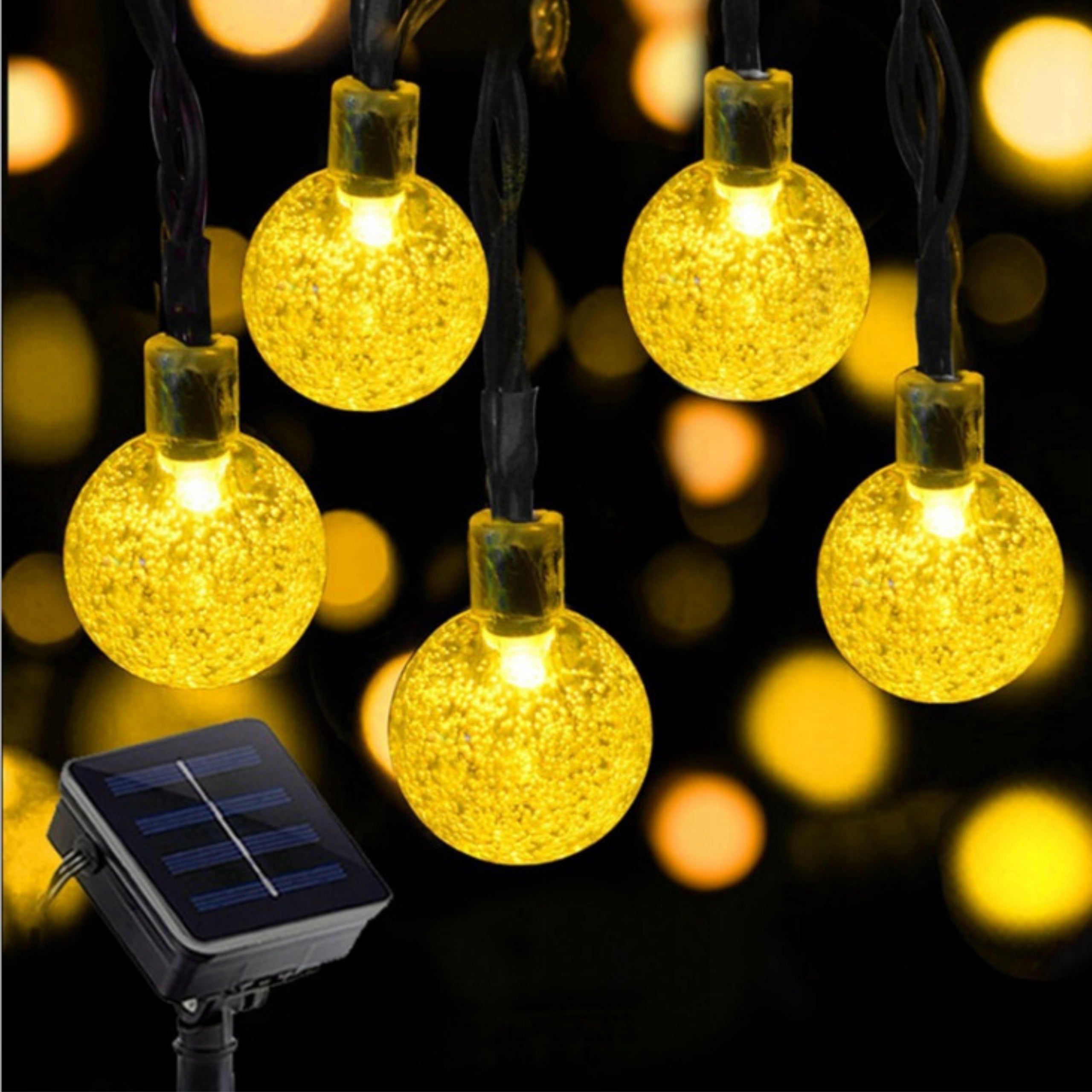 GIRLANDA SOLARNA OGRODOWA LAMPKI LED 50 ŻARÓWEK