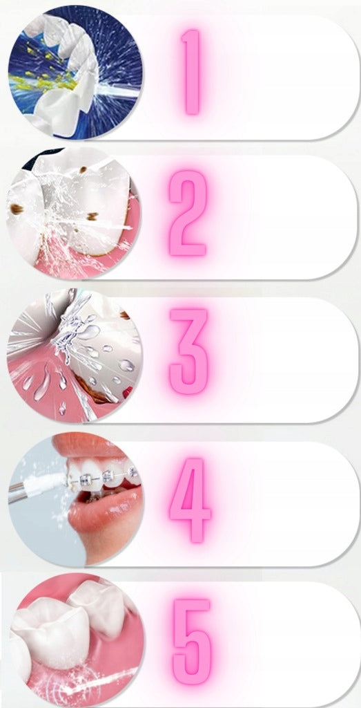 IRYGATOR DO ZĘBÓW BEZPRZEWODOWY DENTYSTYCZNY 8 DYSZ MOCNY 5 TRYBÓW PRACY