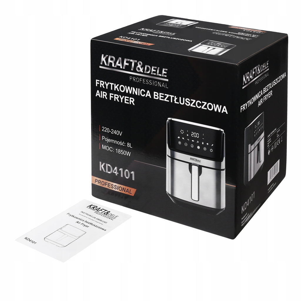 FRYTKOWNICA BEZTŁUSZCZOWA AIRFRYER 8L NIEPRZYWIERAJĄCA KRAFT 12 PROGRAMÓW