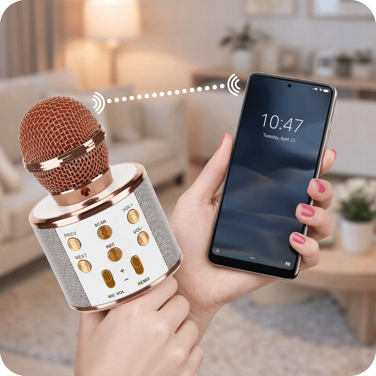MIKROFON BEZPRZEWODOWY DLA DZIECI KARAOKE Z GŁOŚNIKIEM BLUETOOTH USB MIX