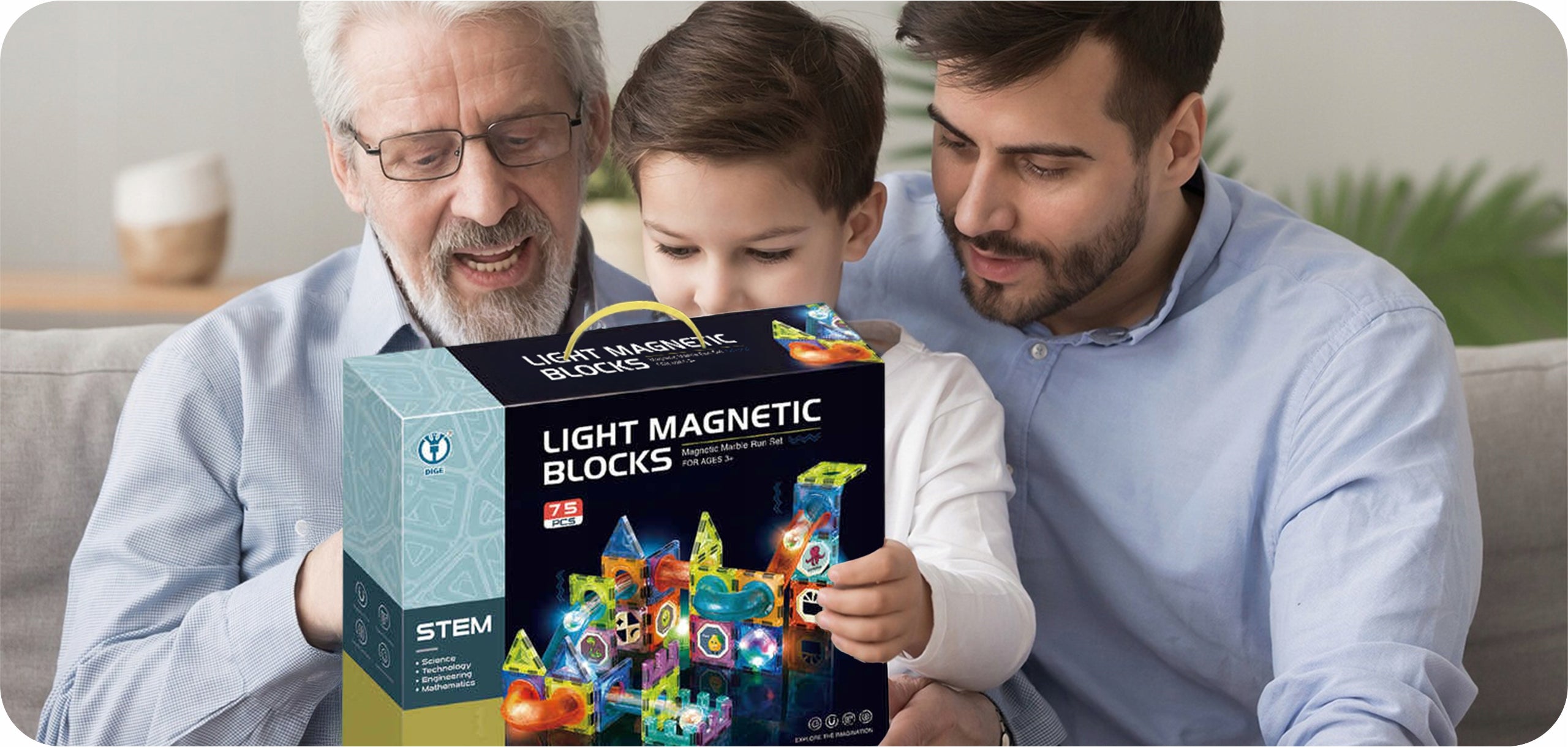 Klocki Magnetyczne Świecące Konstrukcyjne Edukacyjne Dla Dzieci Tor 75elem