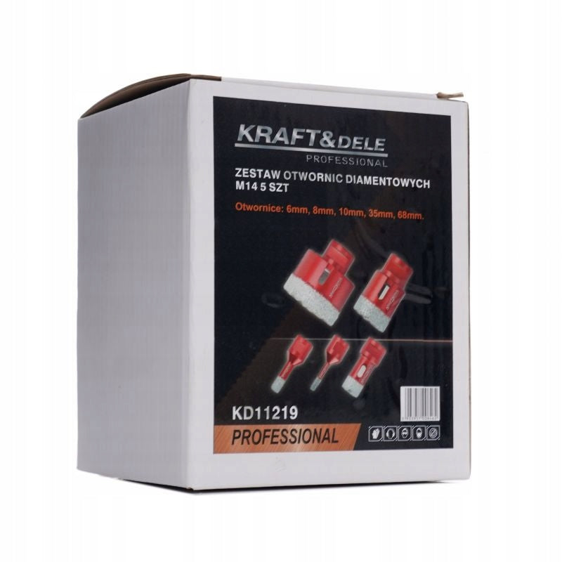 Otwornica Zestaw otwornic diamentowych M14 5 Kraft&Dele 68 mm
