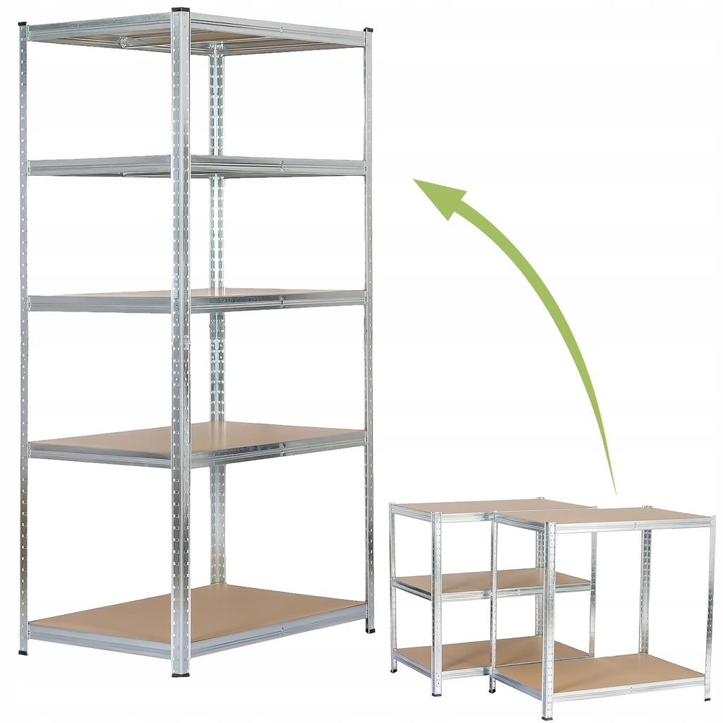 REGAŁ MAGAZYNOWY METALOWY DO GARAŻU PIWNICY 5 PÓŁEK 180x90x40 cm 875 kg