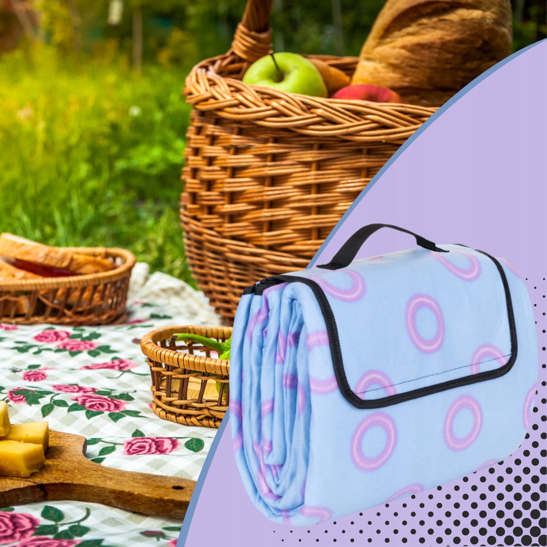 KOC PLAŻOWY PIKNIKOWY XXXL 200x200 POLAROWY TRZYWARSTWOWY Z IZOLACJĄ KOCYK