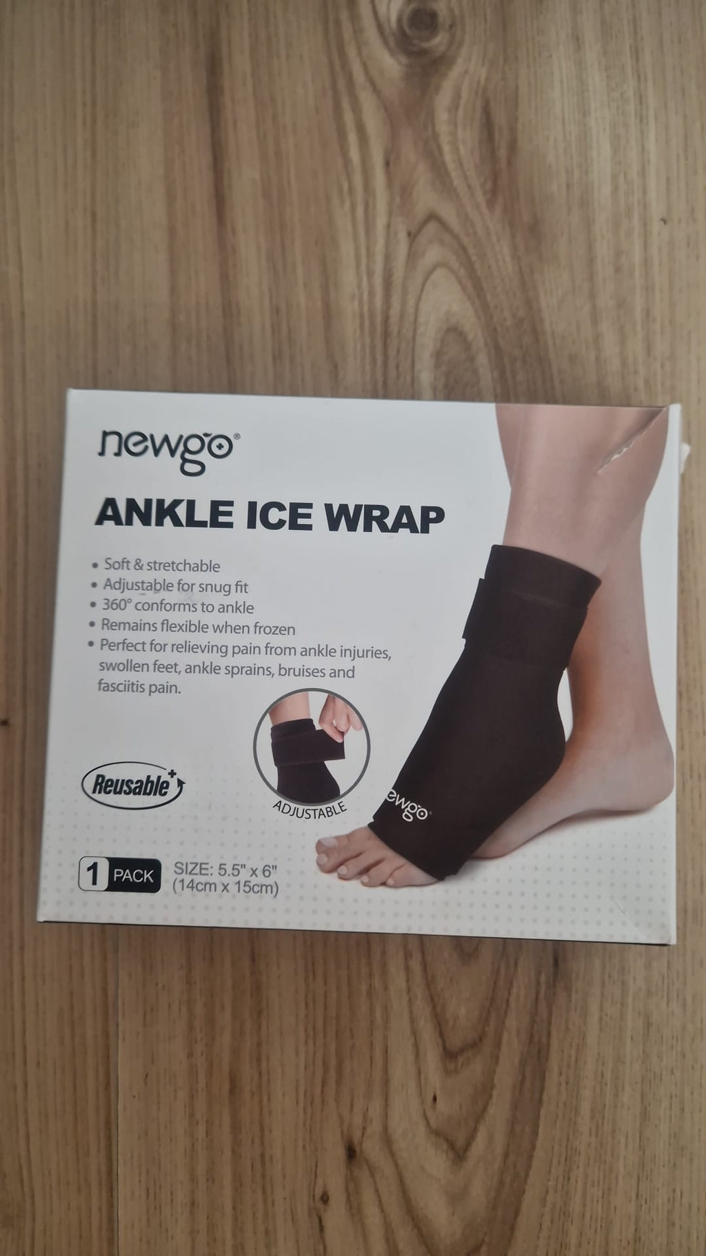 NEWGO Opaska Żelowa na Kostkę Ankle Ice Wrap – 1 szt. rozm 14 cmx15 cm