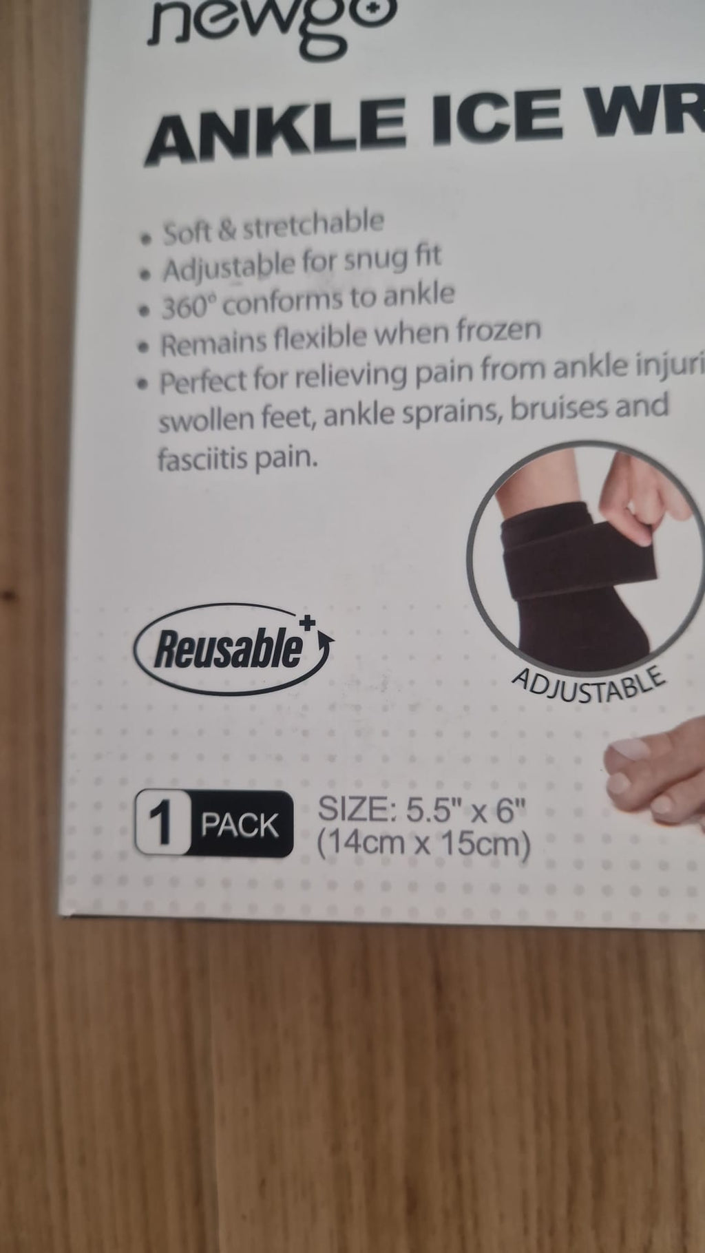NEWGO Opaska Żelowa na Kostkę Ankle Ice Wrap – 1 szt. rozm 14 cmx15 cm