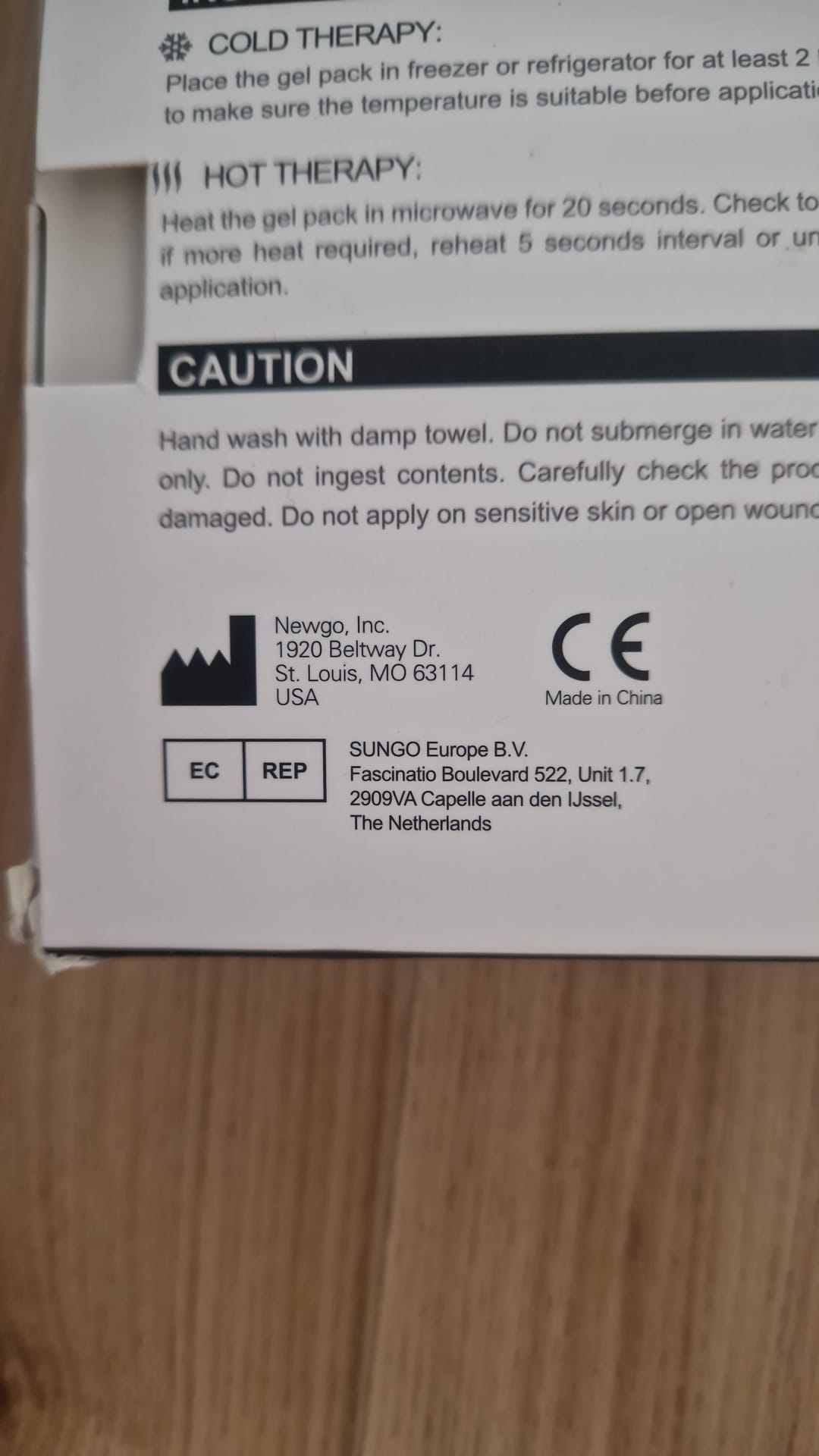 NEWGO Opaska Żelowa na Kostkę Ankle Ice Wrap – 1 szt. rozm 14 cmx15 cm