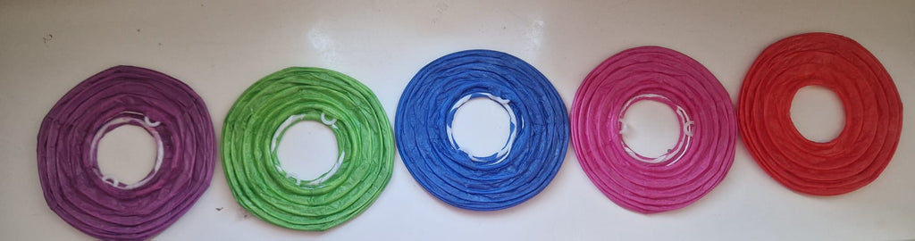 5 mini lampionów papierowych -komplet