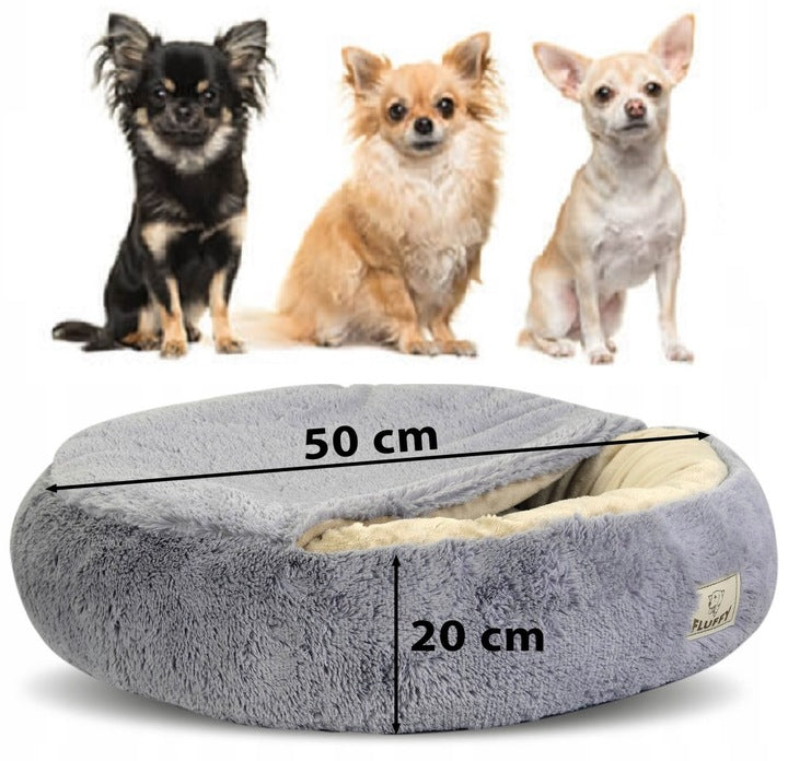 Legowisko dla psa FLUFFY 50 cm jasnoszare