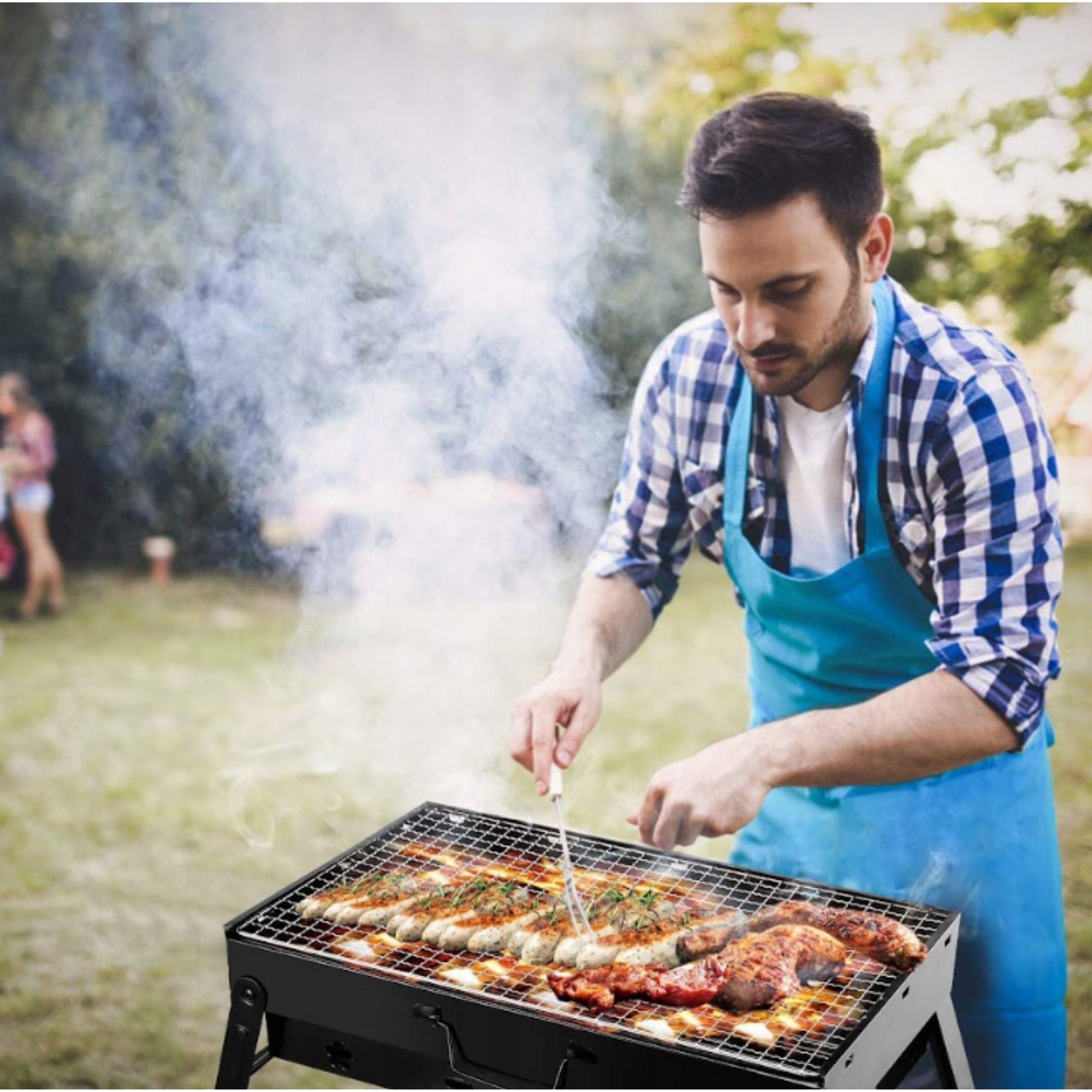 GRILL TURYSTYCZNY PRZENOŚNY WĘGLOWY SKŁADANY BBQ KEMPINGOWY WALIZKA GRIL